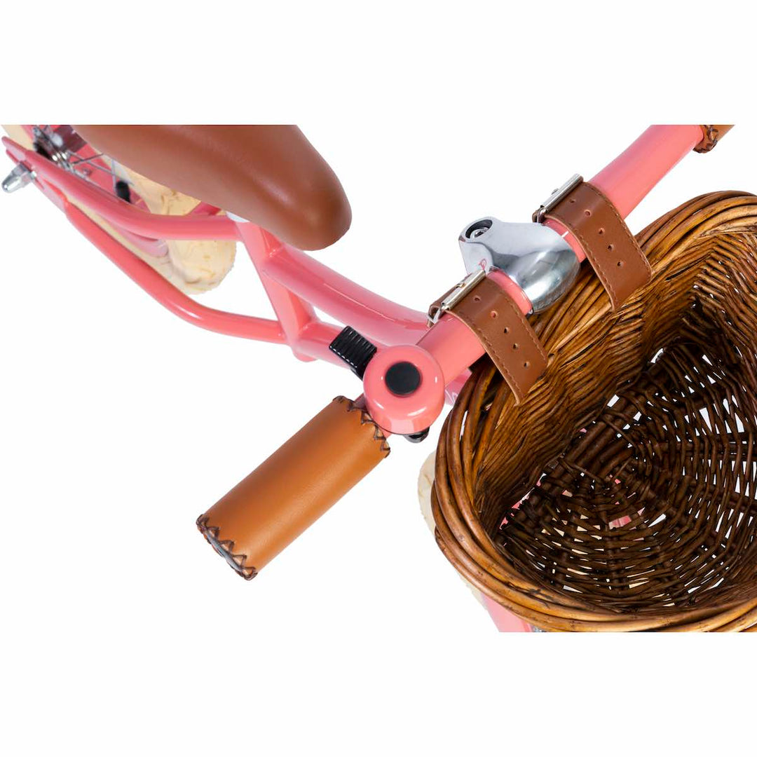 top view of the Coral Banwood First Go Balance Bike with wicker basket