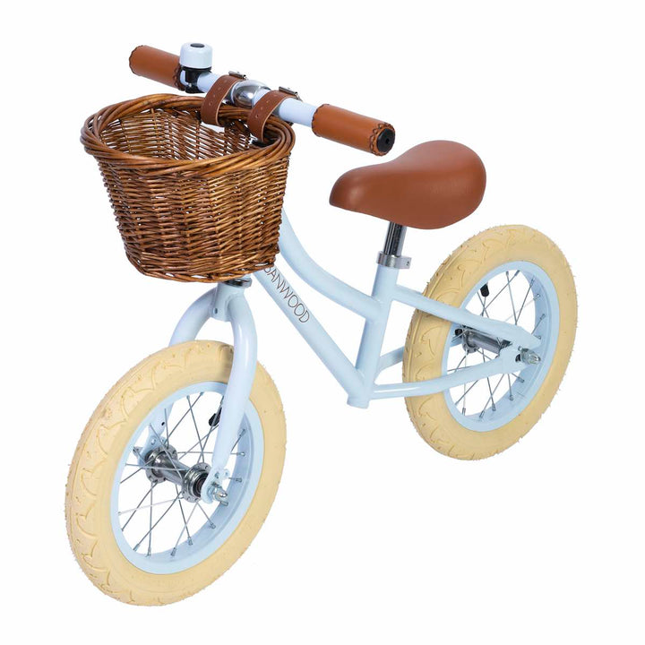 Sky Banwood First Go Balance Bike with wicker basket