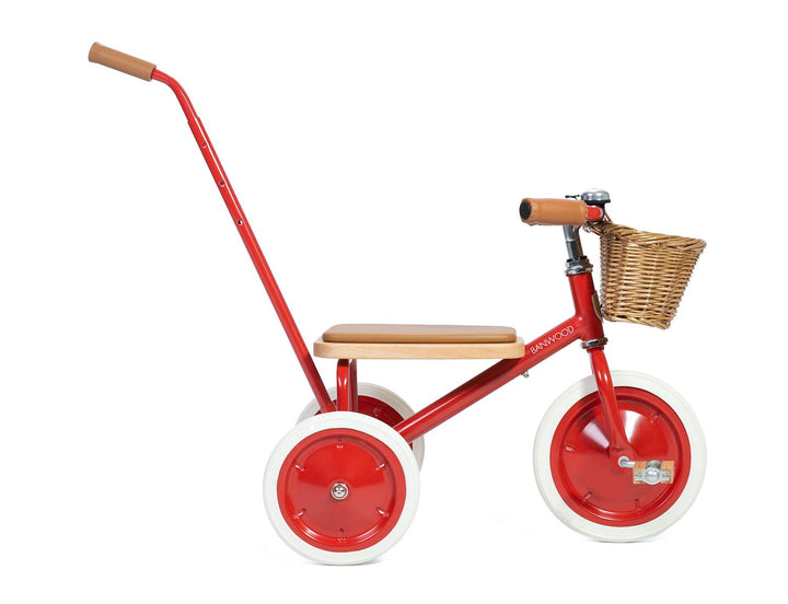 Red Banwood Trike with push bar