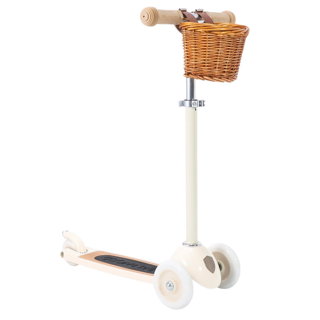 Cream Banwood Scooter with basket