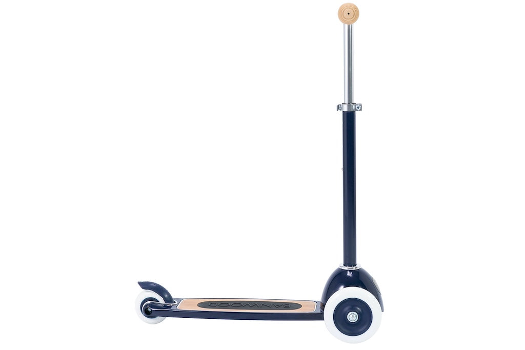 Side view of navy blue Banwood Scooter 