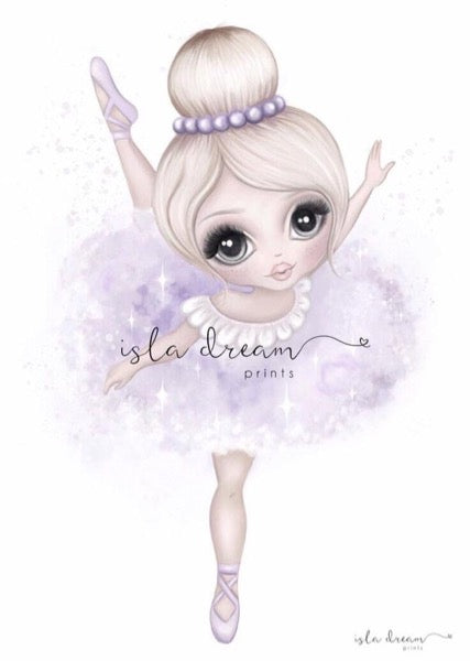 Isla Dream Prints Bella The Ballerina Print in Lilac