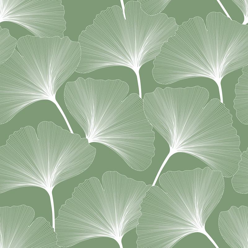 Dekornik CLASSIC Big Gingko Pattern Green Wallpaper