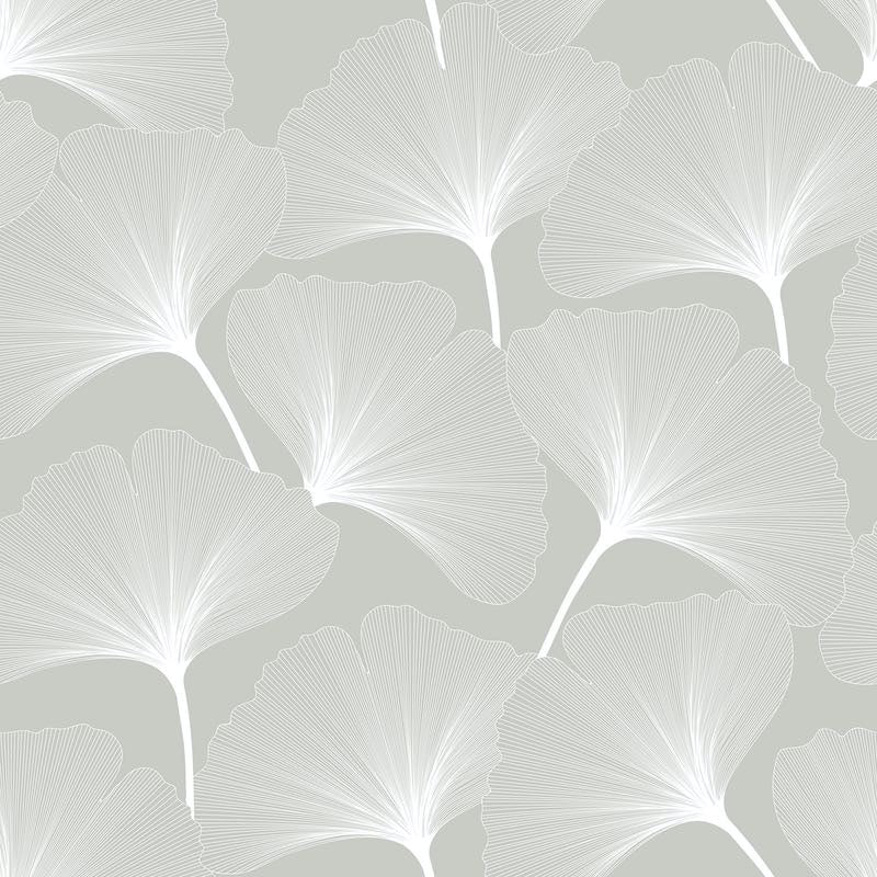 Dekornik CLASSIC Big Gingko Pattern Grey Wallpaper