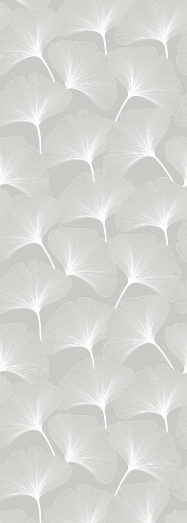 Dekornik CLASSIC Big Gingko Pattern Grey Wallpaper strip