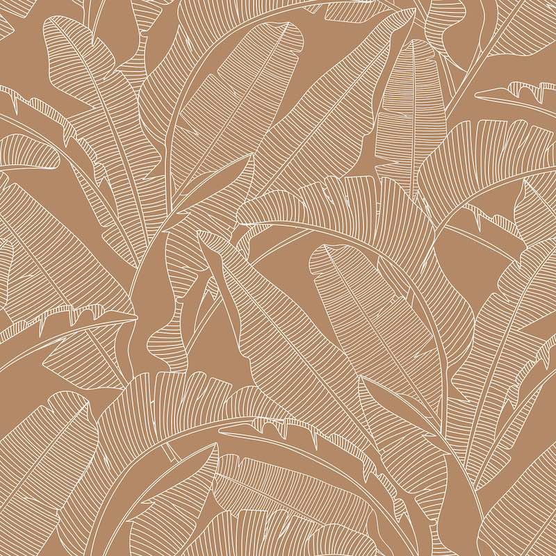 Dekornik CLASSIC Big Palm Leaves Cinnamon Wallpaper