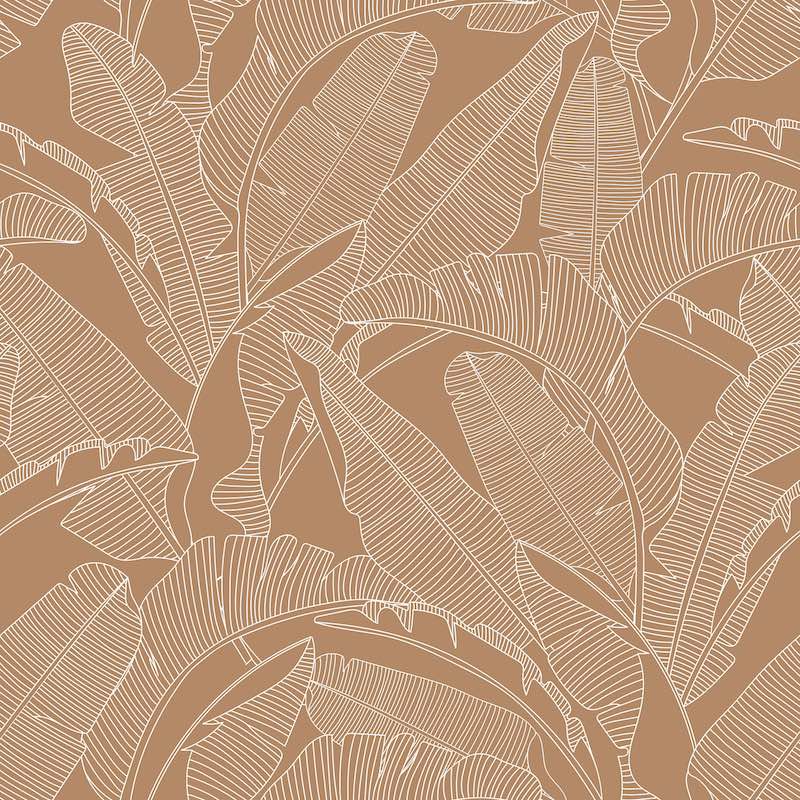 Dekornik CLASSIC Big Palm Leaves Cinnamon Wallpaper Sample
