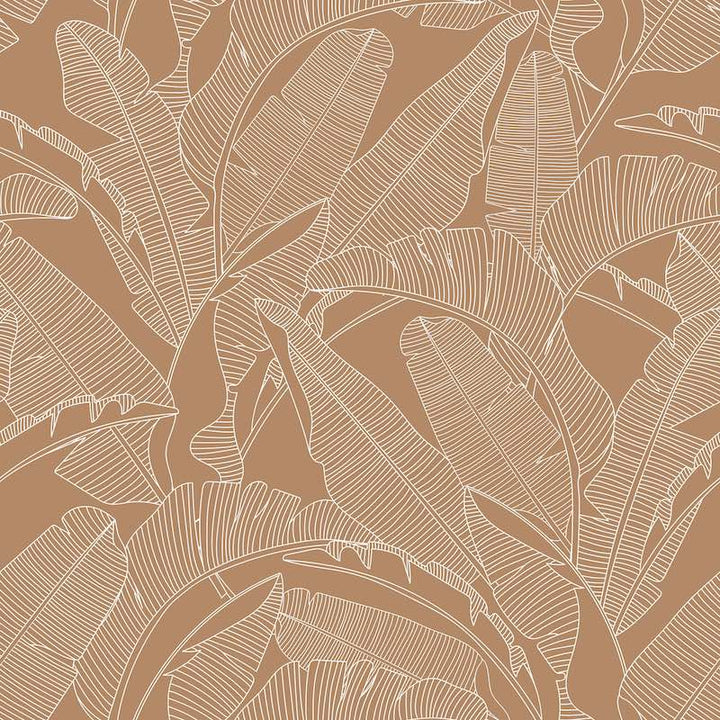 Dekornik CLASSIC Big Palm Leaves Cinnamon Wallpaper Sample