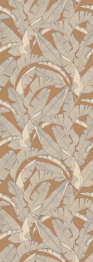 Dekornik CLASSIC Big Palm Leaves Ivory Cinnamon Wallpaper strip