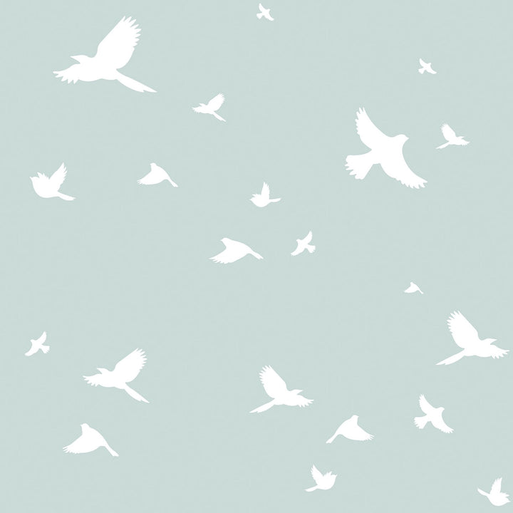 Dekornik SIMPLE Birds Light Blue Wallpaper Sample