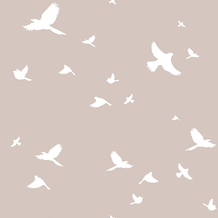 Dekornik SIMPLE Birds Powder Pink Wallpaper