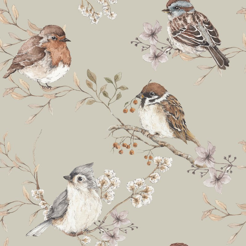 Dekornik Birds Wallpaper - Green