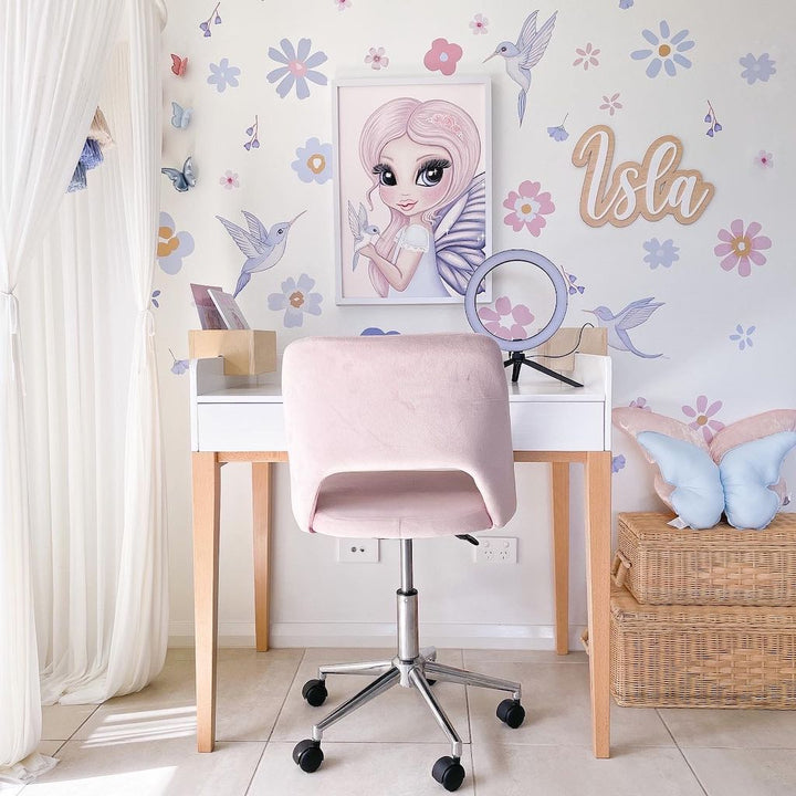 Isla Dream Prints Bleu Fairy Print over desk