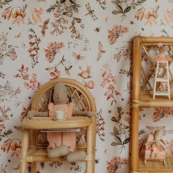 Dekornik Botanical Stories 2 Fun Orchard Wallpaper on bedroom wall