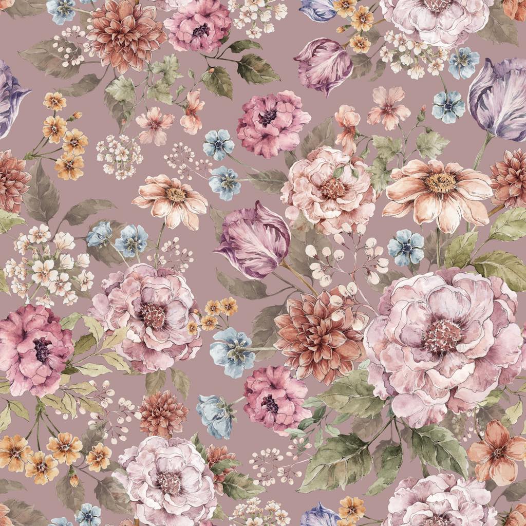 Dekornik Bouquet Of Flowers Lilac Wallpaper Sample