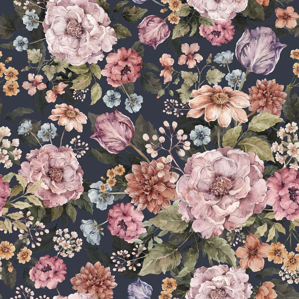 Dekornik Bouquet Of Flowers Violet Wallpaper Sample