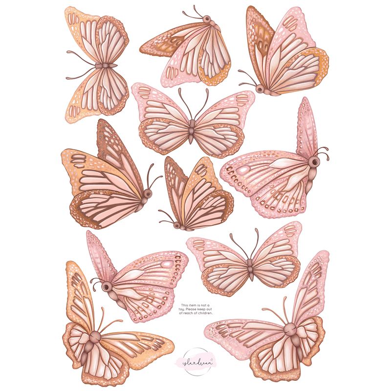 Isla Dream Prints Butterflies 'Morning Sun' Fabric Wall Decals