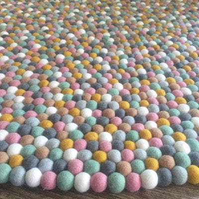 Winston & Grace Felt Ball Rug - Candied Almonds