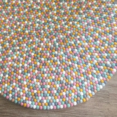 Winston & Grace Felt Ball Rug - Candied Almonds