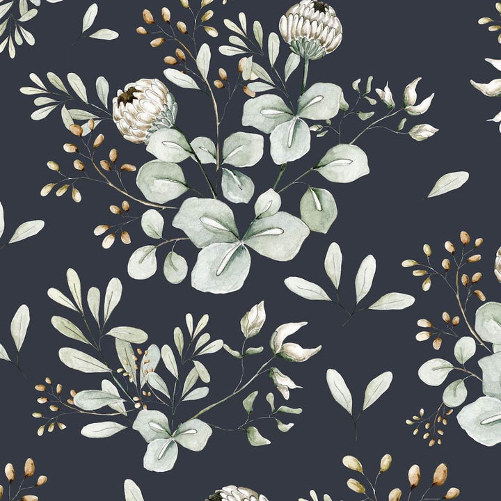 Dekornik Clover Navy Blue Wallpaper Sample