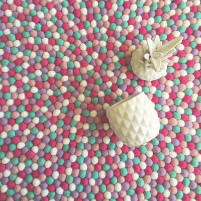 Winston & Grace Felt Ball Rug - Coconut Ice Splice