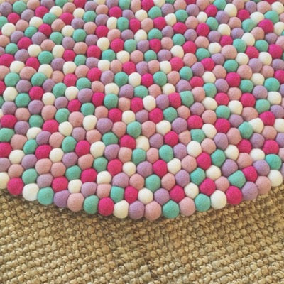 Winston & Grace Felt Ball Rug - Coconut Ice Splice