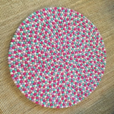 Winston & Grace Felt Ball Rug - Coconut Ice Splice