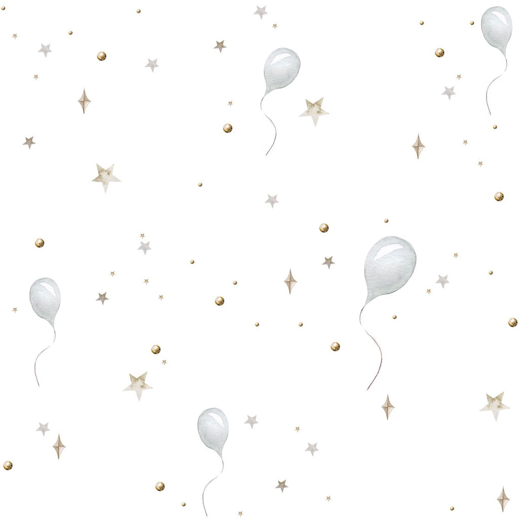 Dekornik Delicate Balloons Wallpaper - White Sample