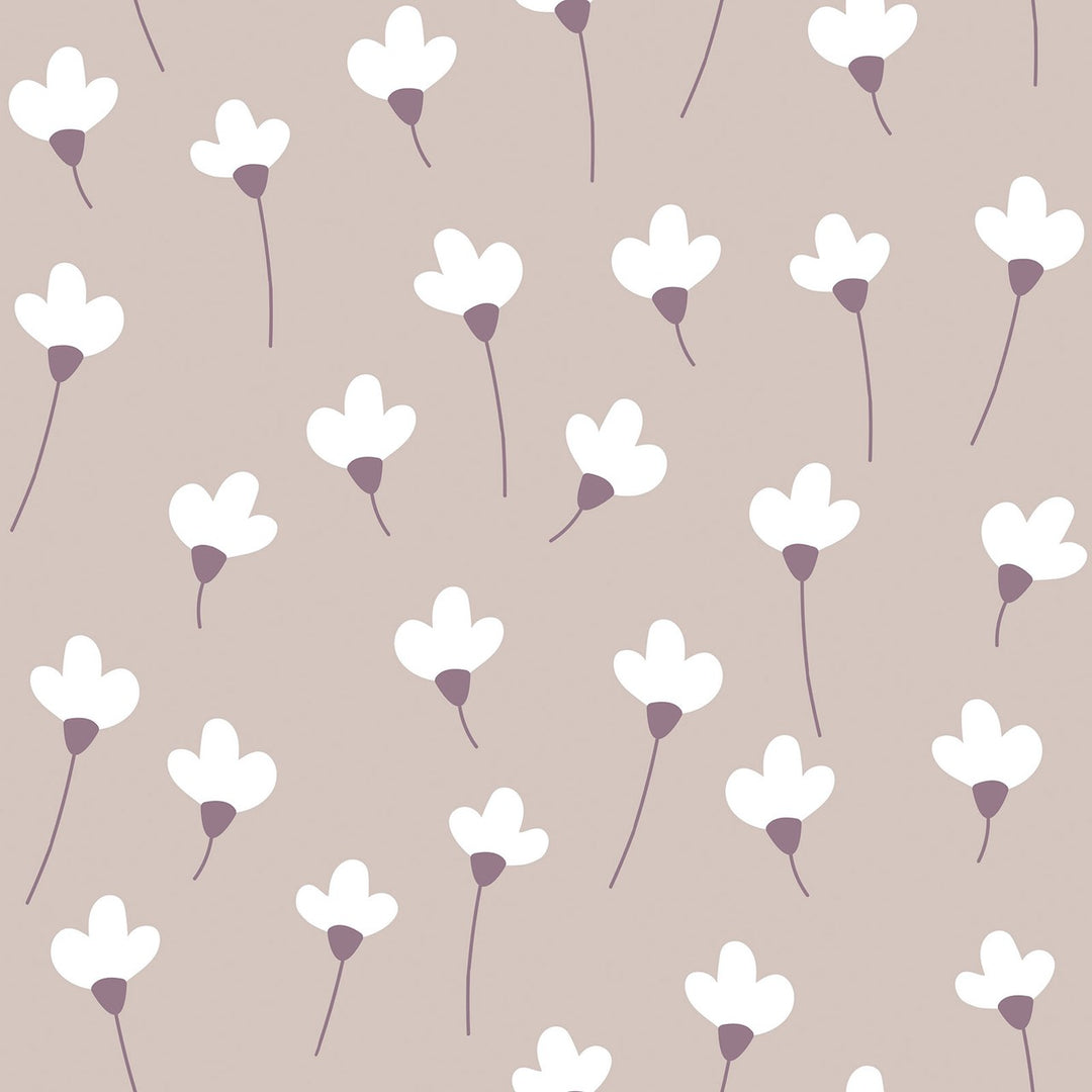 Dekornik SIMPLE Daisies On Powder Pink Wallpaper Sample