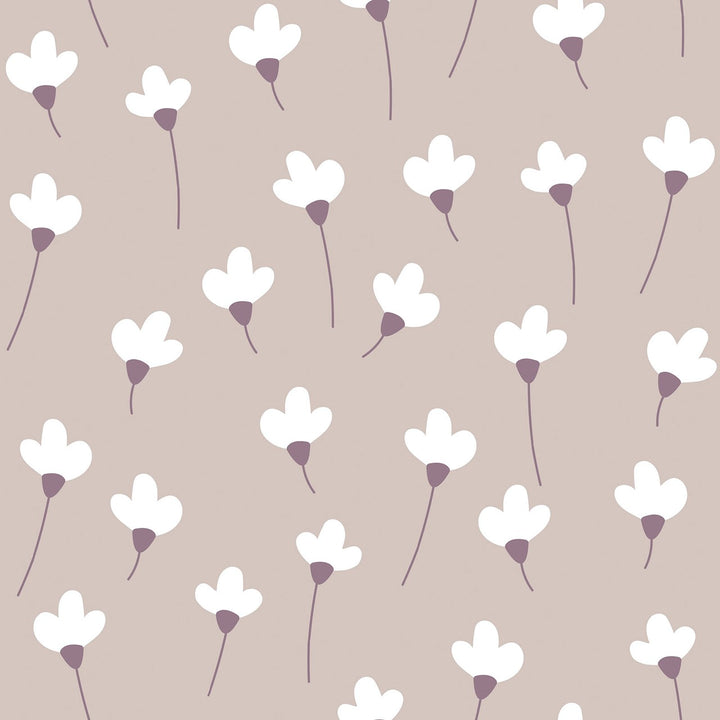 Dekornik SIMPLE Daisies On Powder Pink Wallpaper Sample