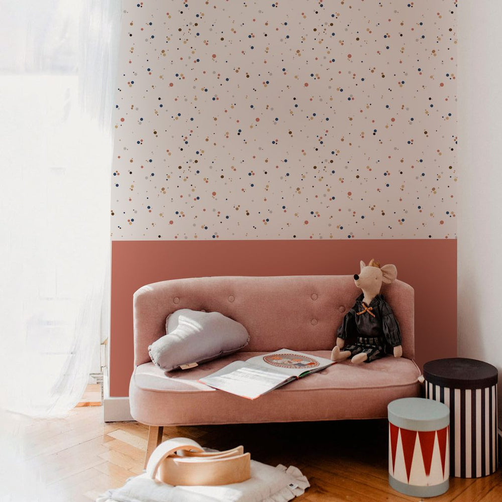 Dekornik SIMPLE Dots Minimini Cinnamon Blue Wallpaper