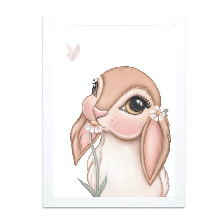 Isla Dream Prints Fawn Bunny Print Framed