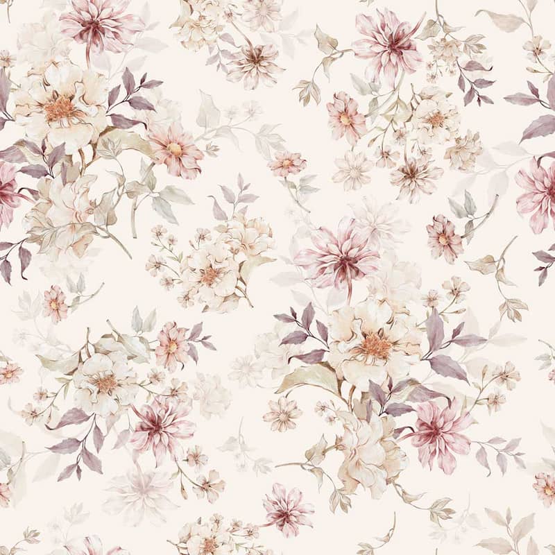 Dekornik Flowers With Violet Wallpaper Sample
