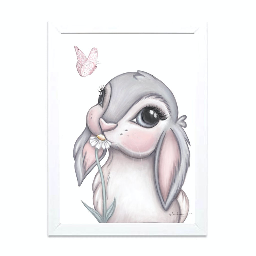 Isla Dream Prints Freya Bunny Print framed with no background