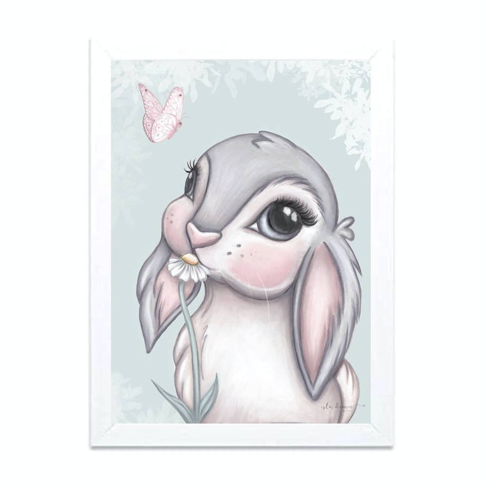 Isla Dream Prints Freya Bunny Print with Mint Background