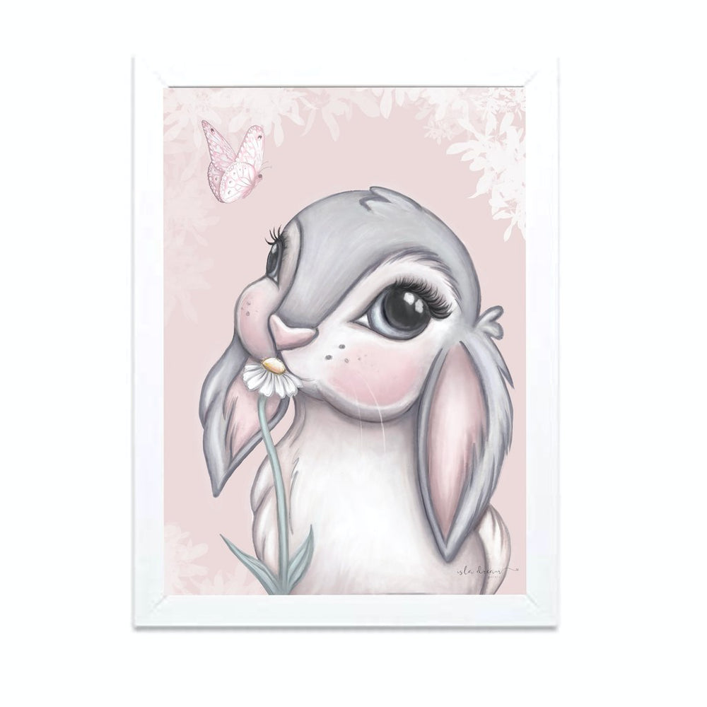 Isla Dream Prints Freya Bunny Print with Pink Background