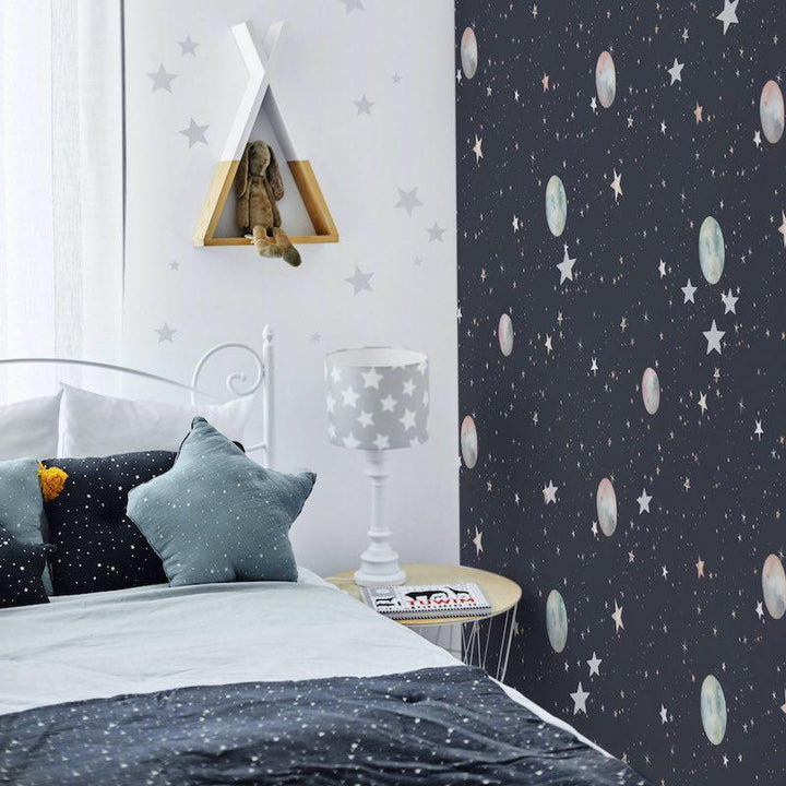 Dekornik Cosmos Wallpaper on bedroom wall