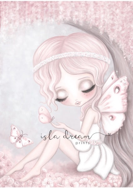 Isla Dream Prints Grace The Butterfly Fairy Print with Background