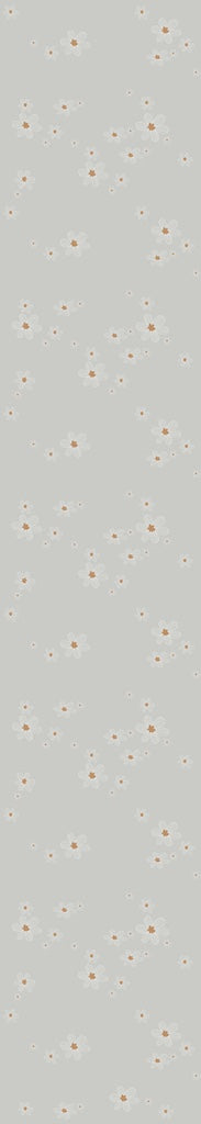Dekornik SIMPLE Graphic Flowers On Grey Background Wallpaper strip