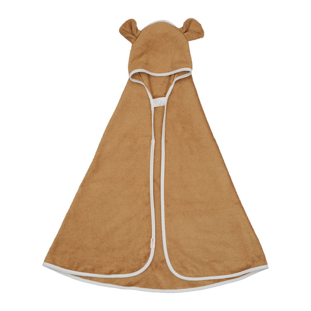 Fabelab Hooded Baby Towel Ochre with bear ears