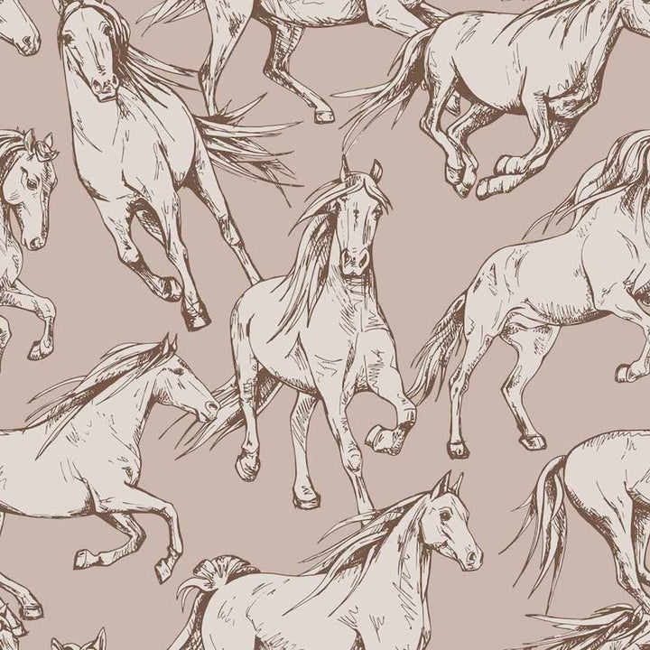 Dekornik Horses Beige Wallpaper
