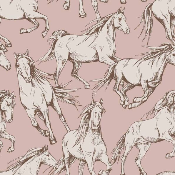 Dekornik Horses Pink Wallpaper
