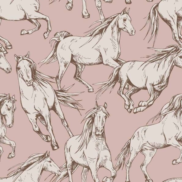 Dekornik Horses Pink Wallpaper Sample
