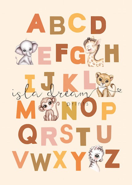 Isla Dream Prints Animal Alphabet Poster