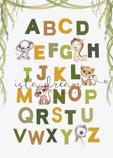 Isla Dream Prints Animal Alphabet Poster