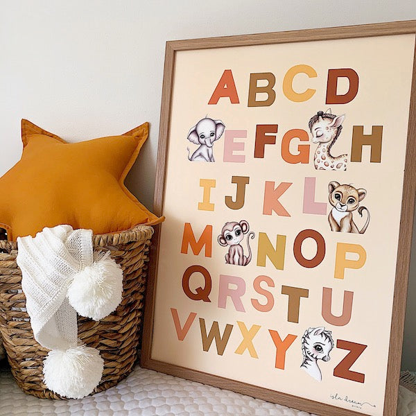 Isla Dream Prints Animal Alphabet Poster