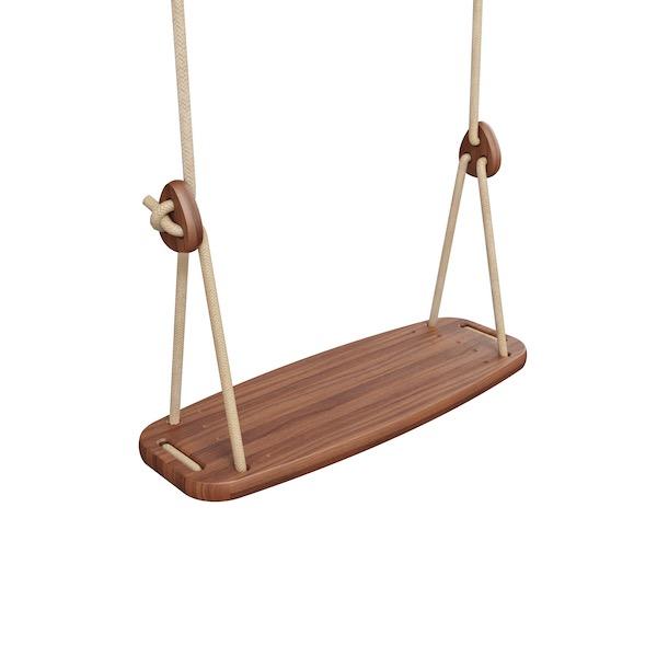 Lillagunga Wooden Outdoor Kids Swing - Walnut