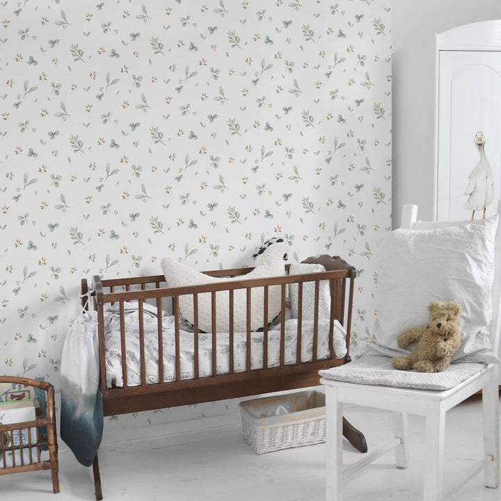Dekornik Leaves Minimini Wallpaper in nursery
