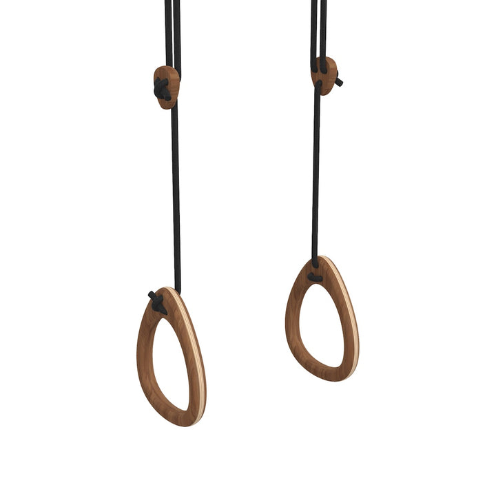 Lillagunga Gymnastics Rings Limited Edition Walnut with Black ropes