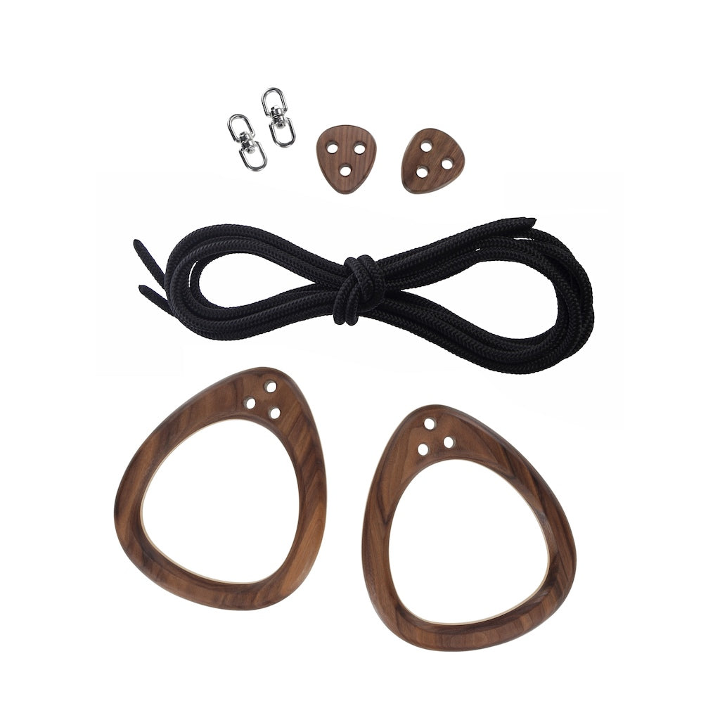 Lillagunga Gymnastics Rings Limited Edition Walnut with Black ropes